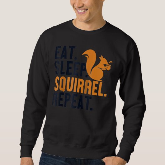 Eat Sleep Squirrel Herhaal Fox Eastern Grey Japans Trui (Voorkant)