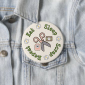 Eat Sleep Sroot Herhalen Pin Ronde Button 4,0 Cm (In situ)