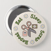Eat Sleep Sroot Herhalen Pin Ronde Button 4,0 Cm (Voorkant /achterkant)