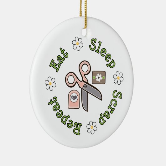 Eat Sleep Sshit Herhalen Ornament (Rechts)