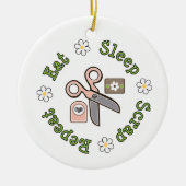 Eat Sleep Sshit Herhalen Ornament (Voorkant)