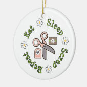 Eat Sleep Sshit Herhalen Ornament (Links)