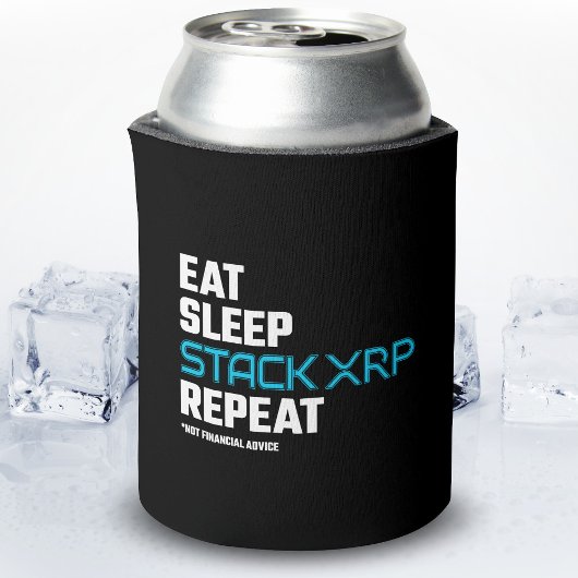 Eat Sleep Stack Funny XRP Crypto Quote Meme Blikjeskoeler