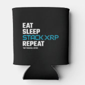 Eat Sleep Stack Funny XRP Crypto Quote Meme Blikjeskoeler (Achterkant)