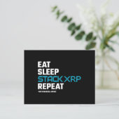 Eat Sleep Stack Funny XRP Crypto Quote Meme Briefkaart (Staand voorkant)