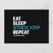 Eat Sleep Stack Funny XRP Crypto Quote Meme Briefkaart (Voorkant)