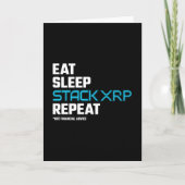 Eat Sleep Stack Funny XRP Crypto Quote Meme Kaart (Voorkant)