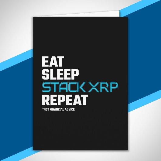 Eat Sleep Stack Funny XRP Crypto Quote Meme Kaart