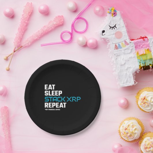 Eat Sleep Stack Funny XRP Crypto Quote Meme Papieren Bordje (Feest)