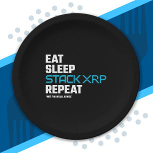 Eat Sleep Stack Funny XRP Crypto Quote Meme Papieren Bordje