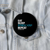 Eat Sleep Stack Funny XRP Crypto Quote Meme Ronde Button 4,0 Cm (In situ)