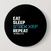 Eat Sleep Stack Funny XRP Crypto Quote Meme Ronde Button 4,0 Cm (Voorkant)