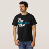 Eat Sleep Stack Funny XRP Crypto Quote Meme T-shirt (Voorkant volledig)