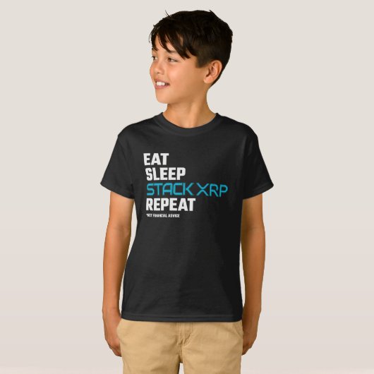 Eat Sleep Stack Funny XRP Crypto Quote Meme T-shirt (Voorkant volledig)