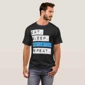 Eat Sleep Statistics Herhaal Shirt - Funny School (Voorkant volledig)