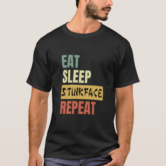 Eat Sleep Stinkface Herhaal Funny Wrestling Quotte T-shirt (Voorkant)