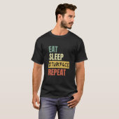 Eat Sleep Stinkface Herhaal Funny Wrestling Quotte T-shirt (Voorkant volledig)