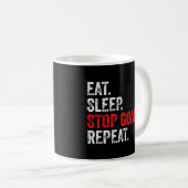 Eat Sleep Stop Goals Herhaal - Goalkeeper Koffiemok (Voorkant rechts)