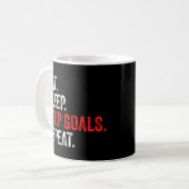 Eat Sleep Stop Goals Herhaal - Goalkeeper Koffiemok (Voorkant links)
