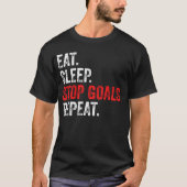 Eat Sleep Stop Goals Herhaal - Goalkeeper T-shirt (Voorkant)