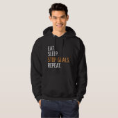 Eat Sleep Stop Goals Herhaal Hoodie (Voorkant volledig)