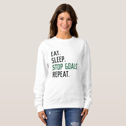 Eat Sleep Stop Goals Herhaal Trui (Voorkant volledig)