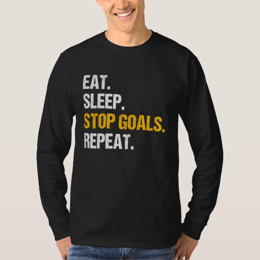 Eat Sleep Stop Goals Repeat Field Hockey Hockey Pl T-shirt (Voorkant)
