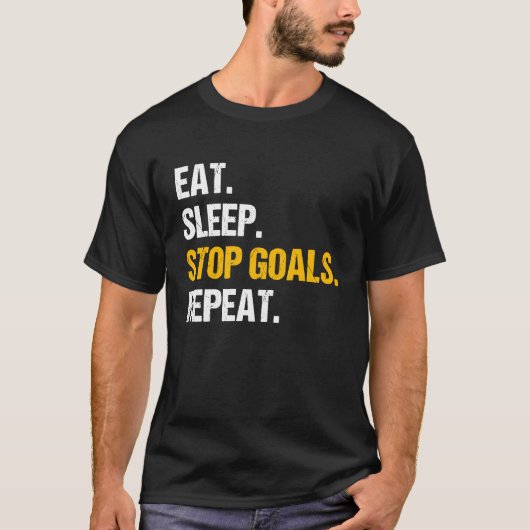 Eat Sleep Stop Goals Repeat Field Hockey Hockey Pl T-shirt (Voorkant)