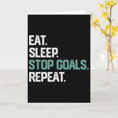 Eat Sleep Stop Goals Repeat Goalie Soccer Hockey K Kaart (Gele Bloem)