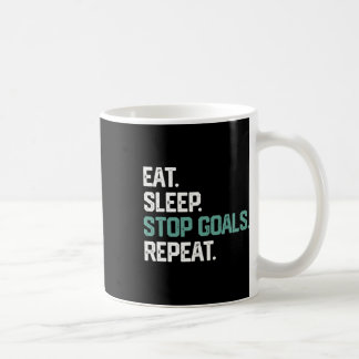 Eat Sleep Stop Goals Repeat Goalie Soccer Hockey K Koffiemok