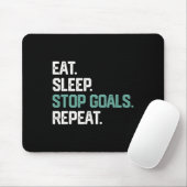 Eat Sleep Stop Goals Repeat Goalie Soccer Hockey K Muismat (Met muis)