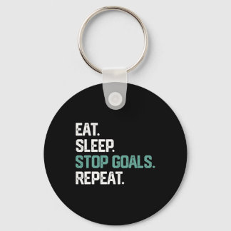 Eat Sleep Stop Goals Repeat Goalie Soccer Hockey K Sleutelhanger