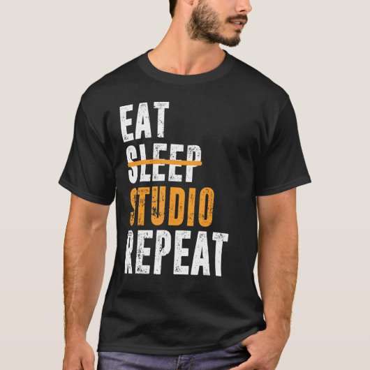 Eat Sleep Studio Herhaal Architect Designer Archit T-shirt (Voorkant)