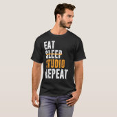 Eat Sleep Studio Herhaal Architect Designer Archit T-shirt (Voorkant volledig)