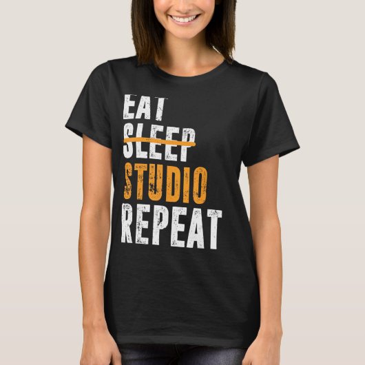 Eat Sleep Studio Herhaal Architect Designer Archit T-shirt (Voorkant)