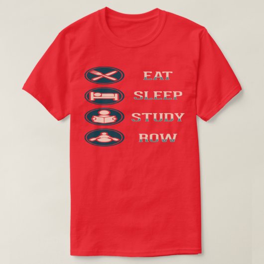 Eat Sleep Study Row 3 T-shirt (Design voorkant)