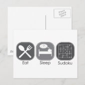 Eat Sleep Sudoku Copy Briefkaart (Voorkant / Achterkant)
