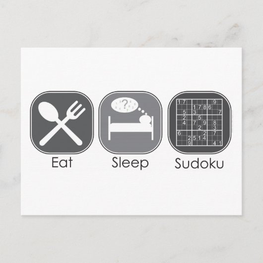 Eat Sleep Sudoku Copy Briefkaart (Voorkant)