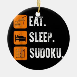 Eat Sleep Sudoku Herhaal aantal plaatjesspellen Keramisch Ornament