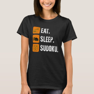 Eat Sleep Sudoku Herhaal aantal plaatjesspellen T-shirt
