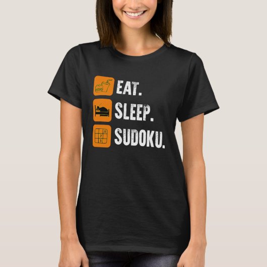 Eat Sleep Sudoku Repeat  Number Place Board Game T-shirt (Voorkant)