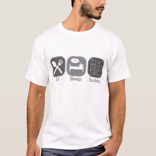 Eat Sleep Sudoku T-shirt (Voorkant)