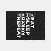 Eat Sleep Support Harris Herhaal Kamala Harris 202 Fleece Deken (Voorkant (Horizontaal))
