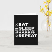 Eat Sleep Support Harris Herhaal Kamala Harris 202 Kaart (Gele Bloem)