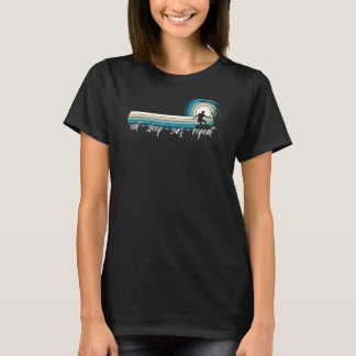 Eat Sleep Surf Herhaal Surfer Surfboarding T-shirt