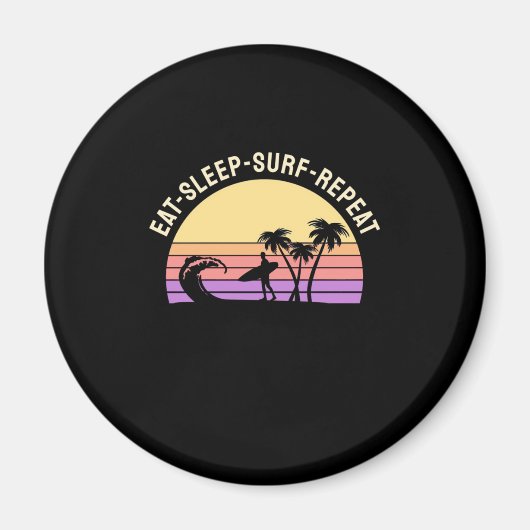Eat Sleep Surf Herhalen Magneet (Voorkant)