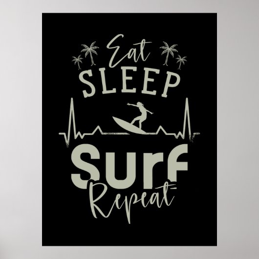 Eat Sleep Surf Herhalen Poster (Voorkant)