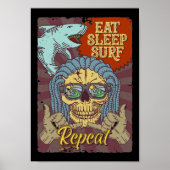 Eat Sleep Surf Herhalen Poster (Voorkant)