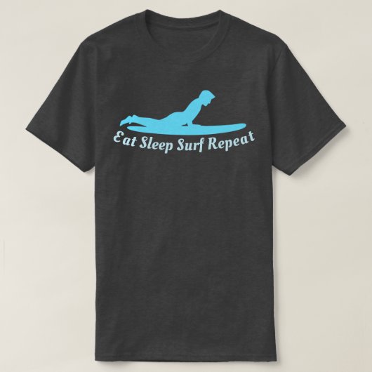 Eat Sleep Surf Herhalen T-shirt (Design voorkant)