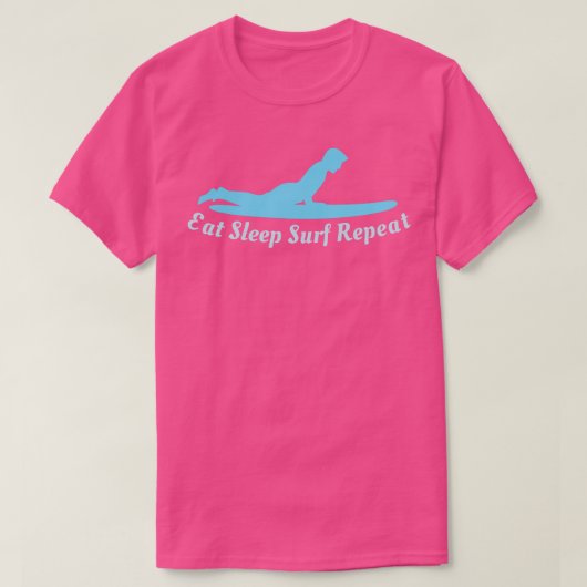 Eat Sleep Surf Herhalen T-shirt (Design voorkant)
